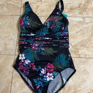 Macy's Tropical Floral One Piece Swimsuit